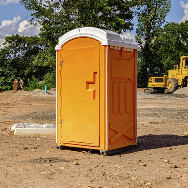 how often are the portable restrooms cleaned and serviced during a rental period in Amity